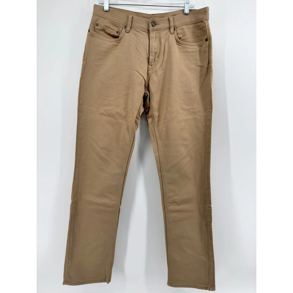 Banana Republic Traveler Slim Fit Khaki Pants Mens 32x32 Tan Chino Stretch